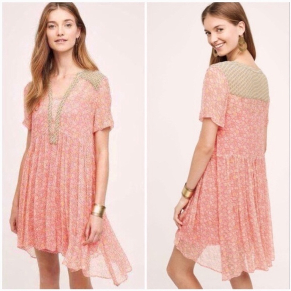 Anthropologie Maeve pink floral dress 2